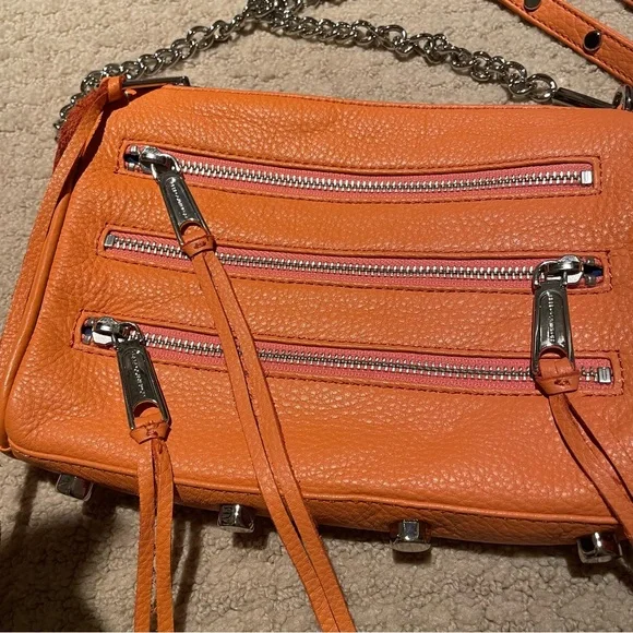 Rebecca Minkoff Mini 5 Zip Cross-body Bag, Orange - Picture 8 of 13